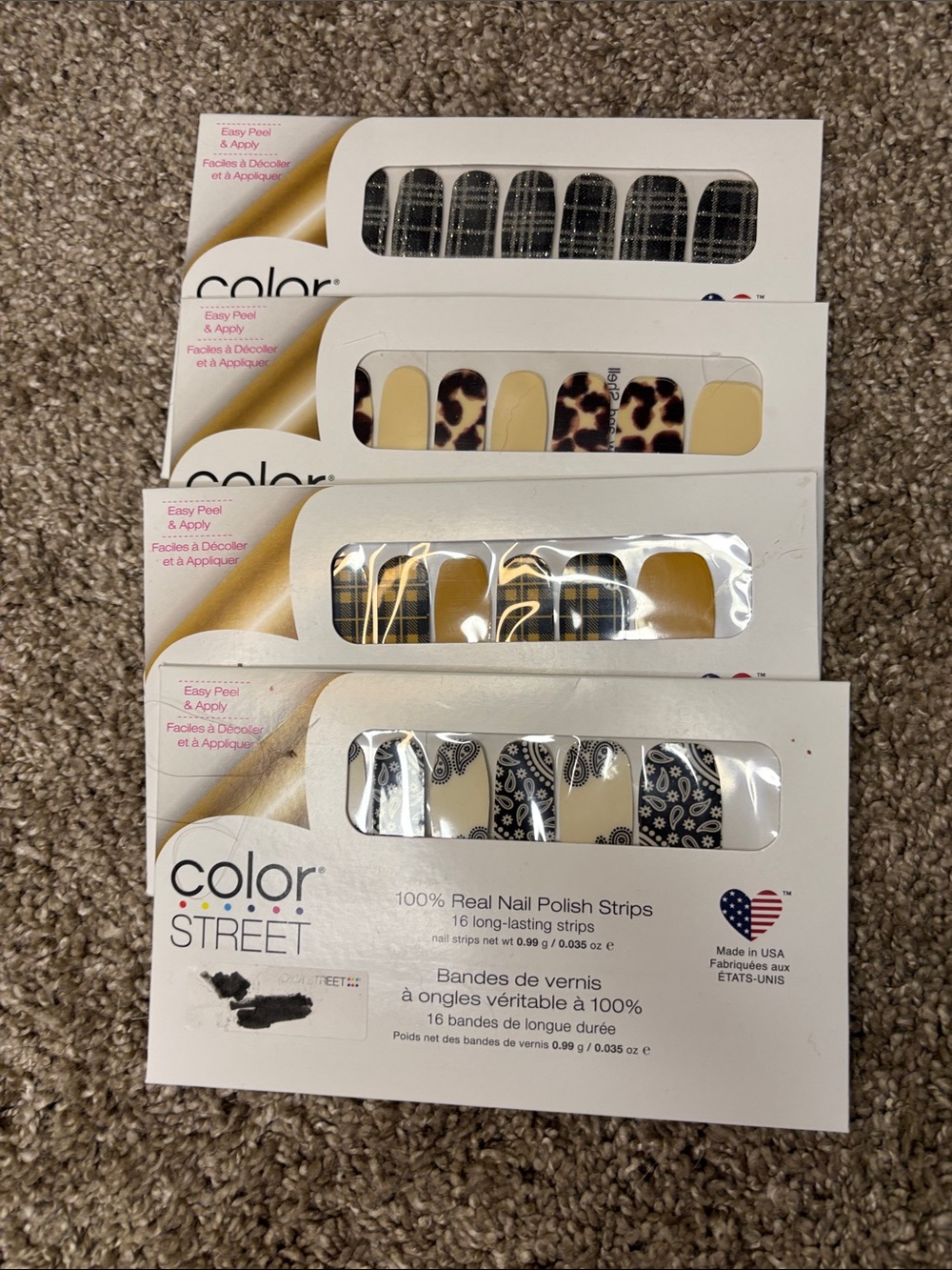 Color Street Black, Cream & Leopard Paisley Nail Strips - Mixed Patterns